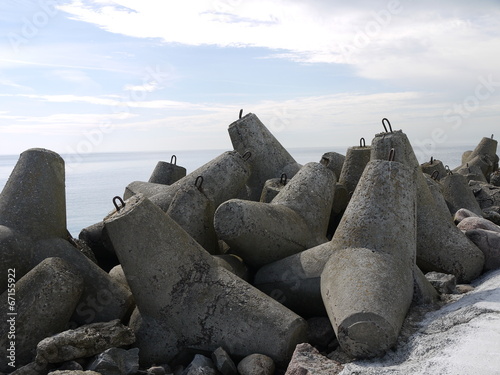 Dike at the sea side photo