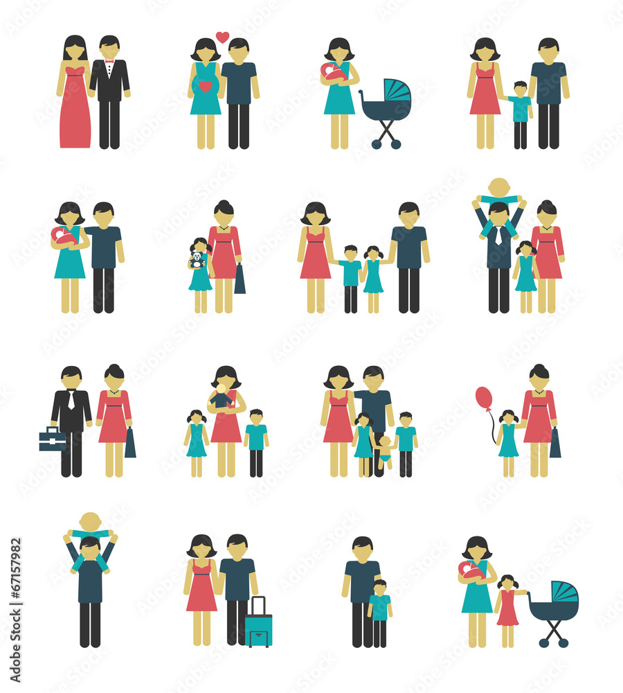 Family icons set Family icons set