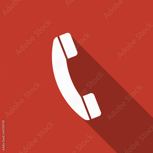 phone icon with long shadow
