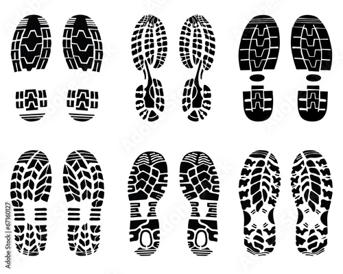 Various prints of shoe, vector Illustration