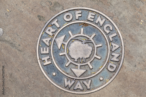 Heart of England Way Marker In Lichfield, Midlands, England.