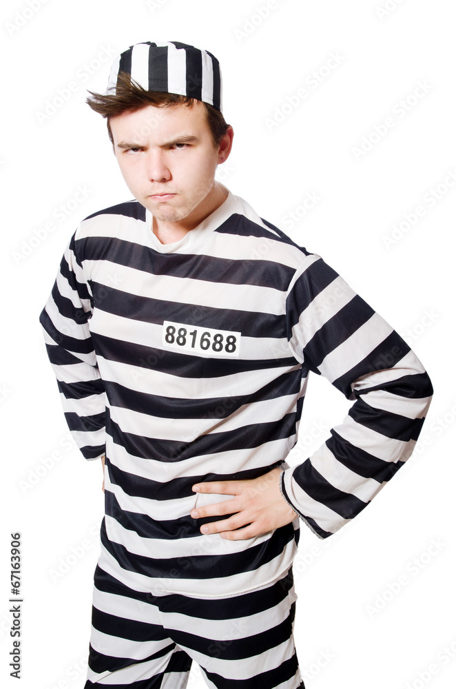 Fototapeta premium Funny prison inmate in concept