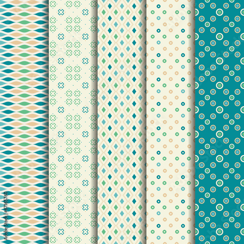 5 Different summer vector patterns