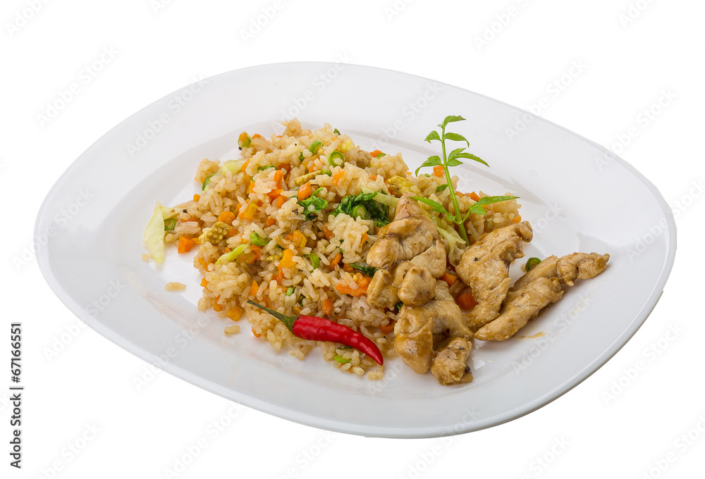 Fried rice with chicken Fried rice with chicken