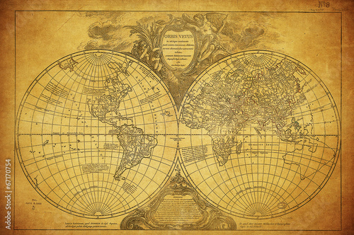 vintage map of the world 1752
