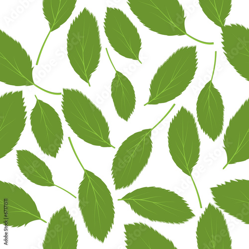 Vector illustration seamless pattern green leaves © assistant