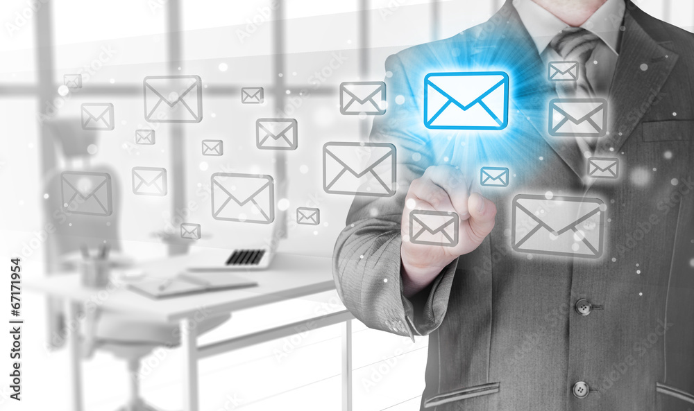 Businessman email concept Businessman email concept