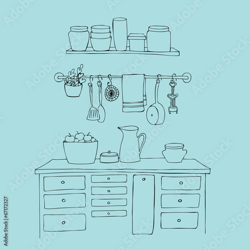 illustrated kitchen