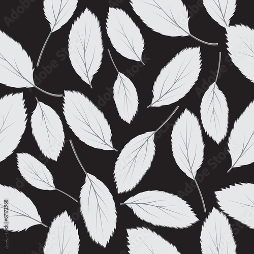 Vector illustration  seamless pattern grey leaves