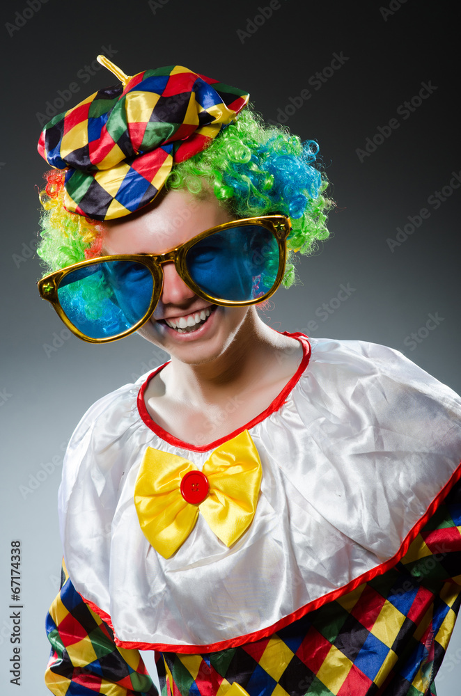 Funny clown with giant sunglasses Funny clown with giant sunglasses