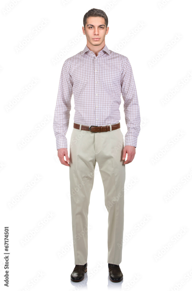 Man in fashion look isolated on white