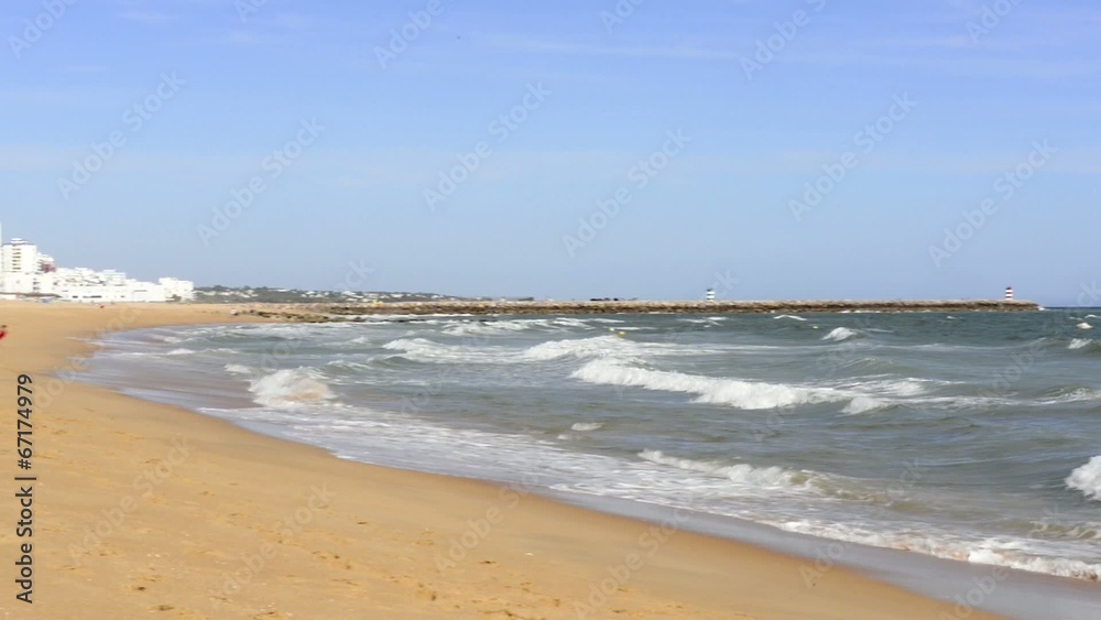 Clean beach in Vilamoura resort in Portugal Clean beach in Vilamoura resort in Portugal