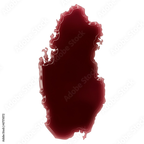 A pool of blood (or wine) that formed the shape of Qatar. (serie photo