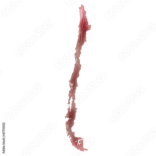 A pool of blood (or wine) that formed the shape of Chile. (serie