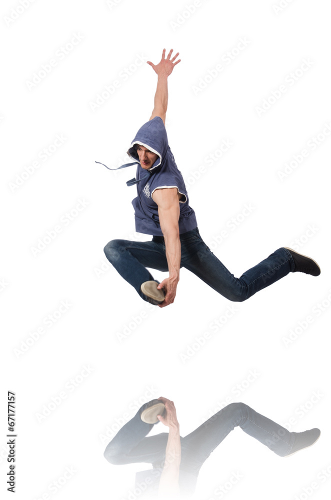 Dancer dancing dances isolated on white Dancer dancing dances isolated on white
