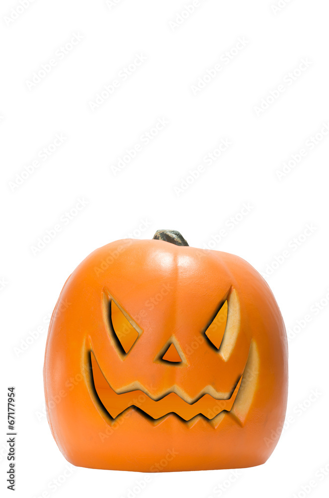 Scary Jack O Lantern halloween pumpkin isolated on white backgro Scary Jack O Lantern halloween pumpkin isolated on white backgro