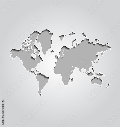 World map on gray background