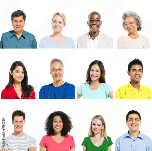 Multi-Ethnic Group Of People Expressing Positivity