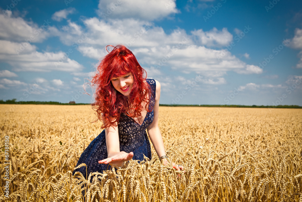 © Aleksandar Todorovic - Happy woman in golden wheat. © Aleksandar Todorovic - Happy woman in golden wheat.