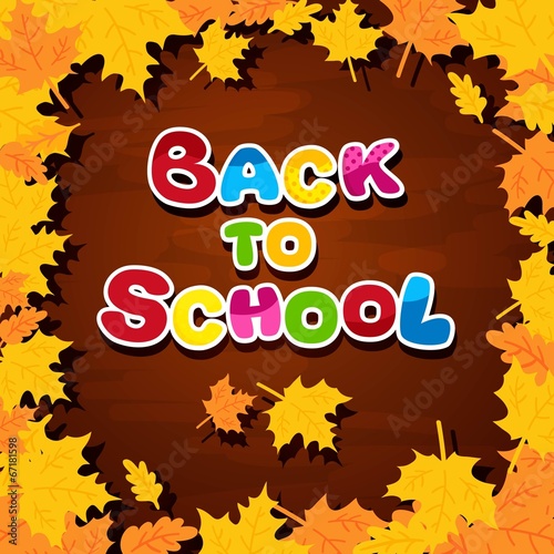 The inscription on the blackboard back to school