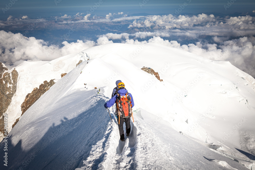 descent from the summit of Mont Blanc in France