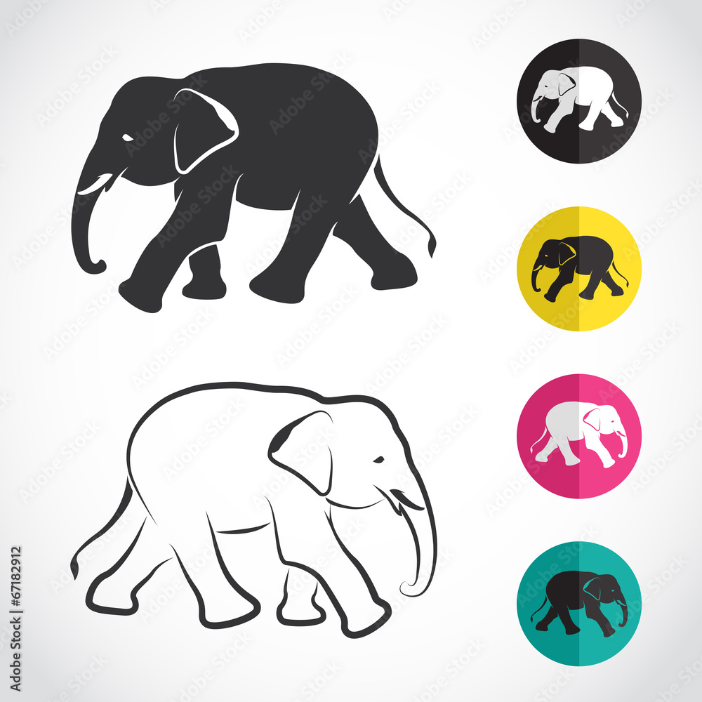 Naklejka premium Vector image of an elephant