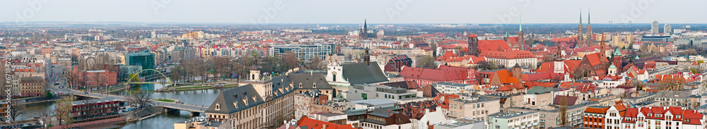 Panoramic cityscape of Wroclaw, Poland