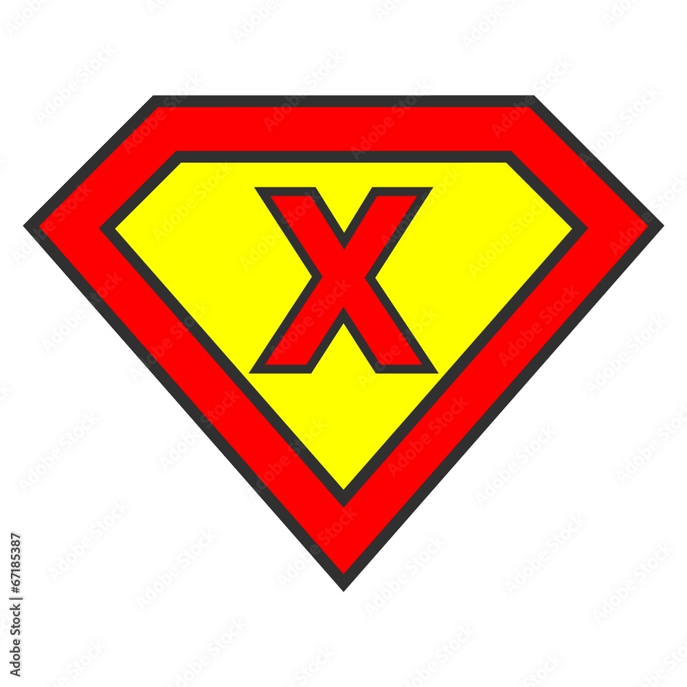 Cyrillic alphabet letter in Superman logo style Cyrillic alphabet letter in Superman logo style