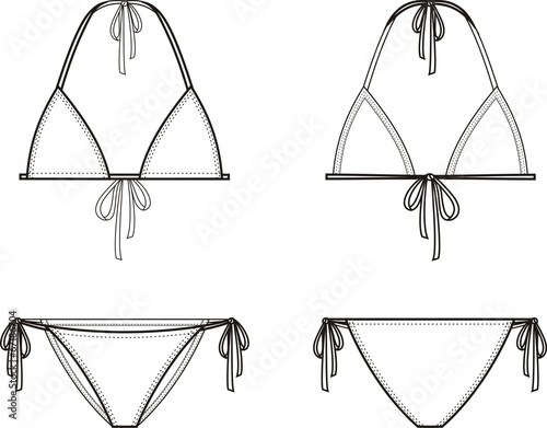Fotografie, Obraz Vector illustration of women's bikini