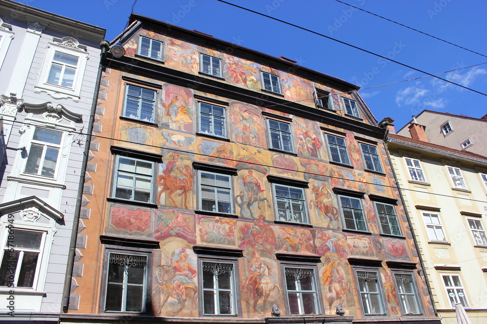 Das Gemalte Haus (Herzogshof) in der Herrengasse in Graz