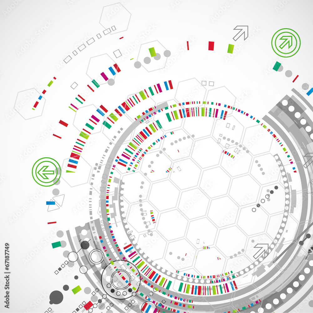 Naklejka premium Abstract technological background with various technological ele
