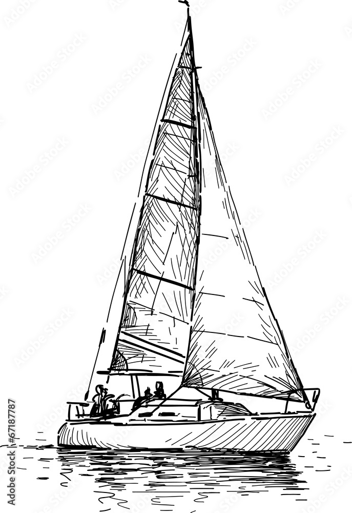 Naklejka premium sailing yacht