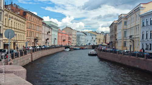 Moika River Embankment. St. Petersburg. Russia. timelapse photo