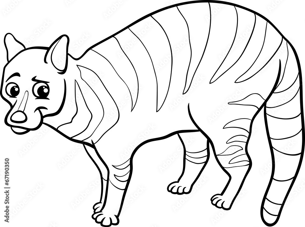 Fototapeta premium civet animal cartoon coloring page