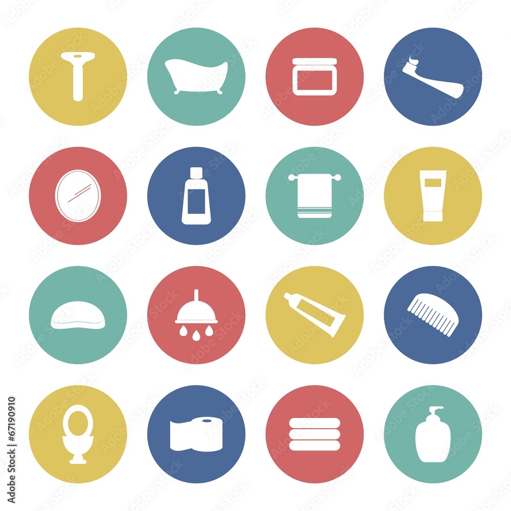 Bath and Shower Icons Bath and Shower Icons