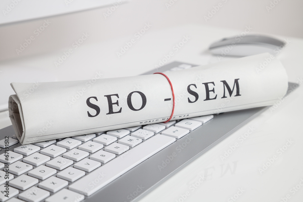 Obraz premium seo sem auf zeitung