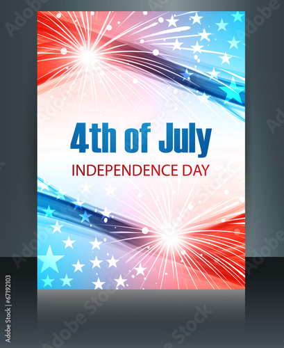 4th july american independence day template brochure reflection