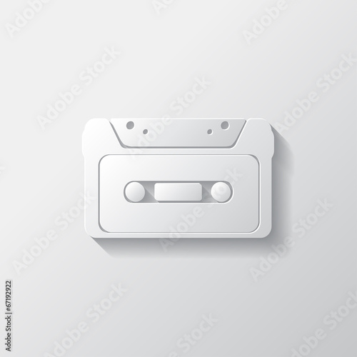 Compact Cassette icon, flat design, hipster style