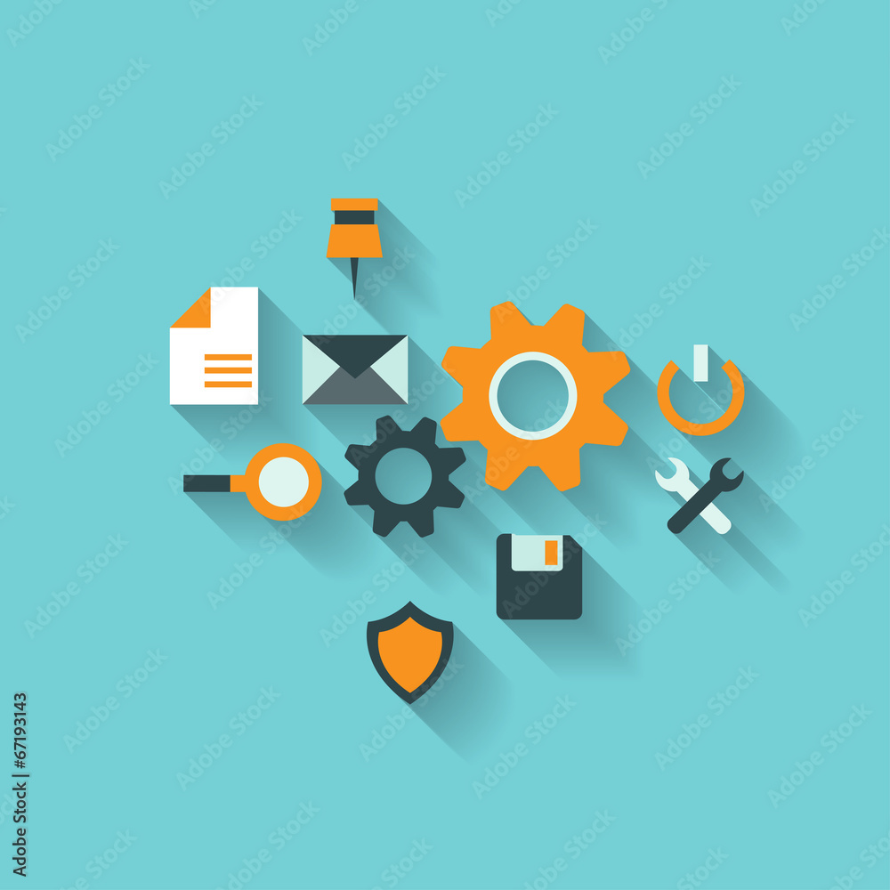 Flat abstract background with web icons. Interface symbols. Flat abstract background with web icons. Interface symbols.