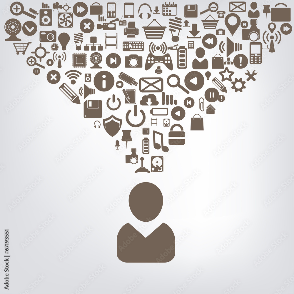 Flat abstract background with web icons. Interface symbols. Flat abstract background with web icons. Interface symbols.