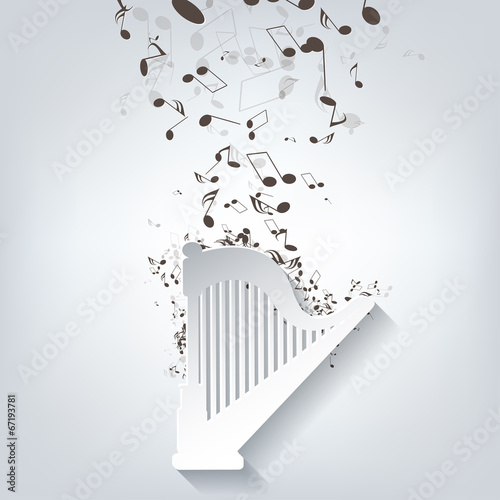 Harp icon. Music instruments