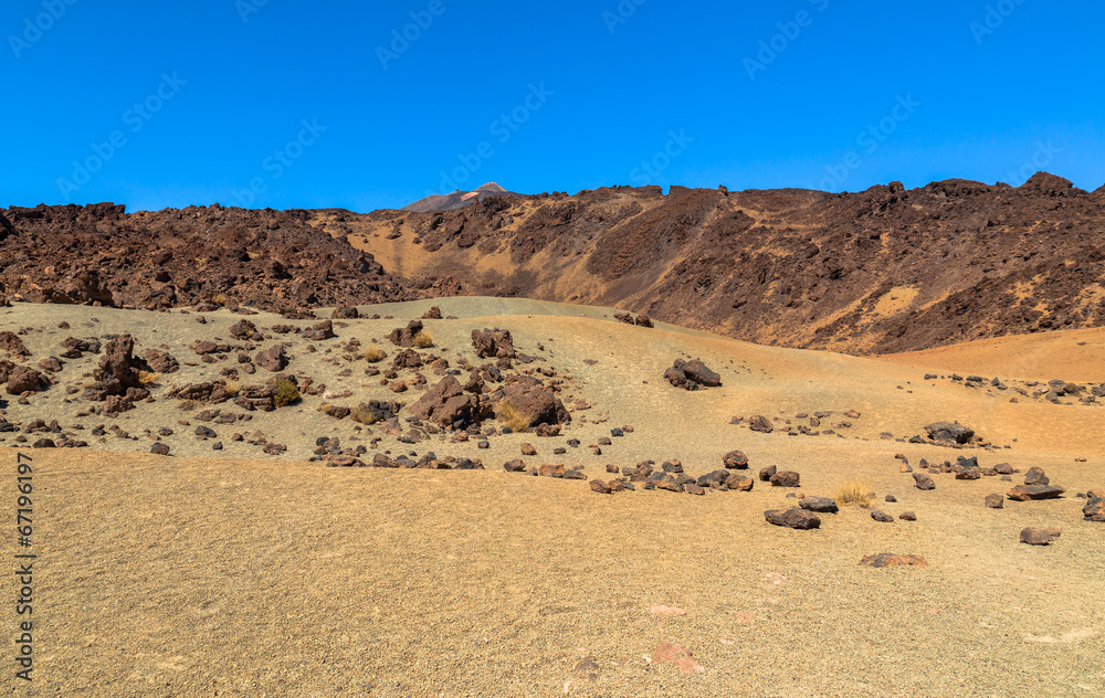 The deserted side of the Teide volcano in Tenerife