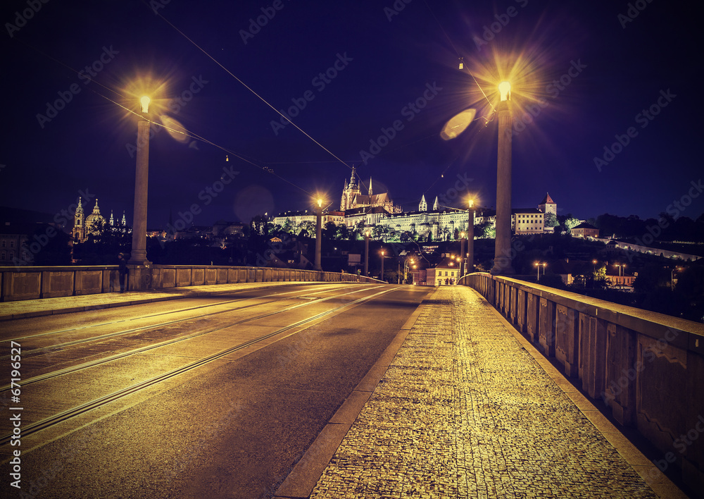 Prague by night, Czech Republic.