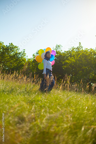 Girl With Balllons photo