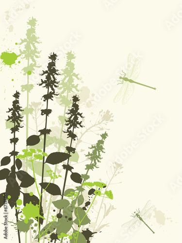 Wallpaper Mural Green wildflowers Torontodigital.ca