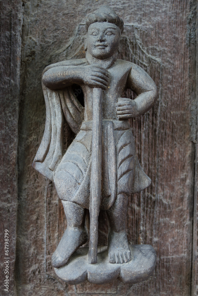 Wooden bas relief