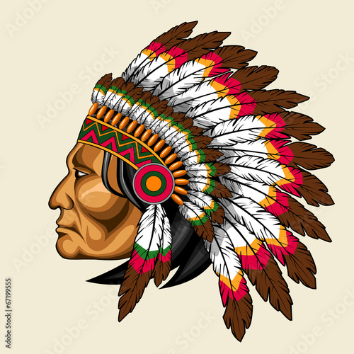 american indian in traditional costume
