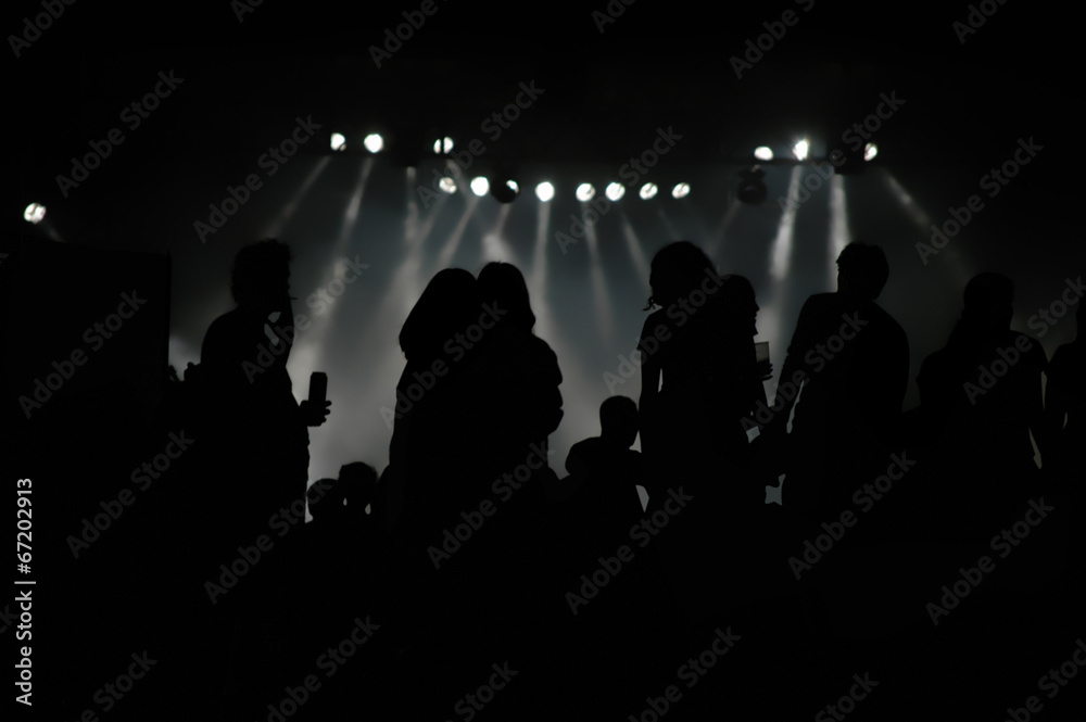 Rock concert crowd silhouettes Rock concert crowd silhouettes