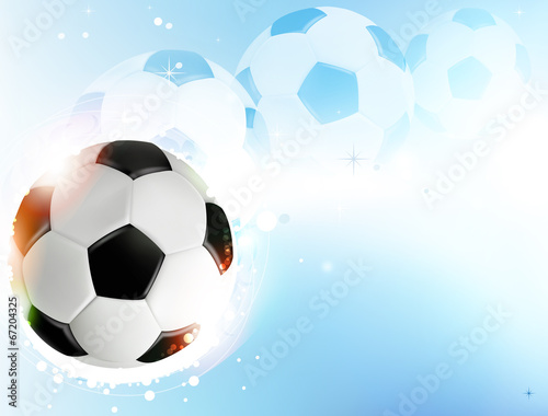 Soccer ball on  blue background © Stekloduv