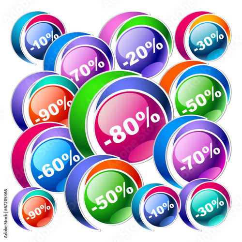Colorful discount labels